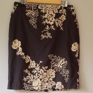 Jcrew Floral Pencil Skirt with Pockets